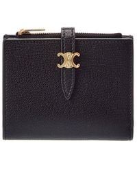 Celine - Triomphe Leather Compact Wallet - Lyst