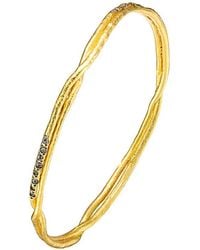 Genevive Jewelry - 14k & Rhodium Over Silver Cz Bangle - Lyst