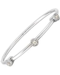 Gemstones - Steel 0.37 Ct. Tw. Diamond & Lemon Quartz Bangle Bracelet - Lyst