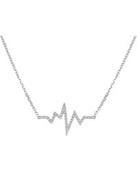 Sabrina Designs - 14k 0.12 Ct. Tw. Diamond Heartbeat Necklace - Lyst