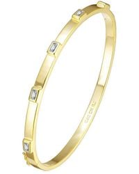 Rachel Glauber - 14k Plated Cz Bangle Bracelet - Lyst