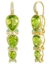 Nina Zhou Jewelry - 14K 7.40 Ct. Tw. Diamond & Peridot Tsavorite Drop Earrings - Lyst