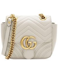 Gucci - Grey Matelasse Leather GG Marmont Square Mini Shoulder Bag (authentic Pre-loved) - Lyst
