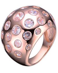 Genevive Jewelry - 18k Rose Gold Vermeil Cz Dome Ring - Lyst
