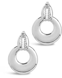 Sterling Forever - Rhodium Plated Puka Shell Statement Drop Earrings - Lyst