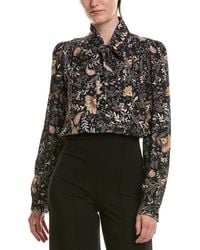 Michael Stars - Alexei Printed Pussy Bow Blouse - Lyst