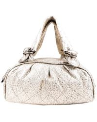 Chanel Gold Quilted Leather Le Marais Bowler Bag - Metallic