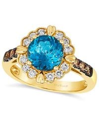 Le Vian - 14K 3.13 Ct. Tw. Diamond & London Topaz Cocktail Ring - Lyst