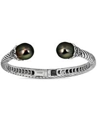 Belpearl - Silver 12mm Tahitian Bangle Bracelet - Lyst