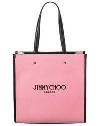 Jimmy Choo - N/S Canvas & Leather Tote - Lyst