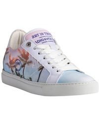 Zadig & Voltaire - La Flash Palm Tree Leather Sneaker - Lyst