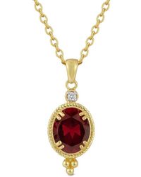 Reiss - 14k 3.54 Ct. Tw. Diamond & Garnet Necklace - Lyst