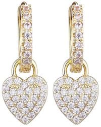 Adornia - 14K Plated Cz Heart Huggie Earrings - Lyst