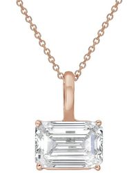 Diana M. Jewels - Diana M. 14K Rose 8.00 Ct. Tw. Lab-Grown Diamond Solitaire Pendant - Lyst