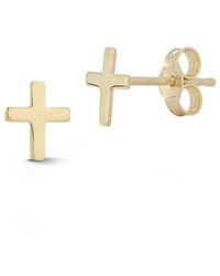 Ember Fine Jewelry - 14k Flat Cross Studs - Lyst