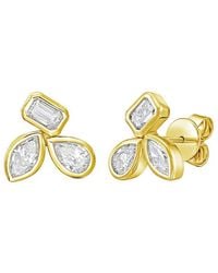 Diana M. Jewels - Diana M. 14K 12.00 Ct. Tw. Lab-Grown Diamond Bezel Earrings - Lyst