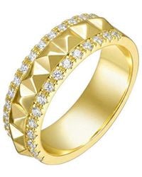 Rachel Glauber - 14K Plated Cz Geometric Design Ring - Lyst