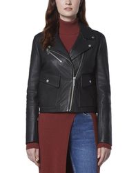 Marc new york cheap feather leather moto jacket