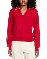 Brodie Cashmere - Pearl Collar Wool & Cashmere-Blend Sweater - Lyst