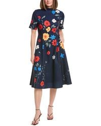 Rene Ruiz - Mock Neck Floral Midi Dress - Lyst