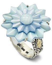 Samuel B. - 18K & Pearl Carved Flower Ring - Lyst