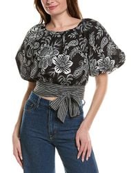 tyler boe - Hannah Linen-Blend Top - Lyst