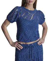 DKNY - Crochet Leaf Top - Lyst