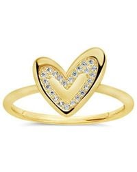 Sterling Forever - 14K Over Cz Mabel Heart Ring - Lyst