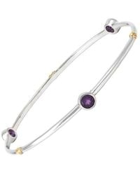 Gemstones - 1.36 Ct. Tw. Diamond & Smoky Quartz Bangle Bracelet - Lyst