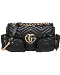 Gucci - Gg Marmont Large Leather Shoulder Bag - Lyst