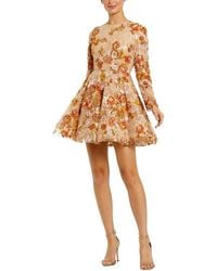 Mac Duggal - High Neck Long Sleeve Sequin A Line Mini Dress - Lyst