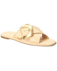 SCHUTZ SHOES - Lois Leather Flat Sandal - Lyst