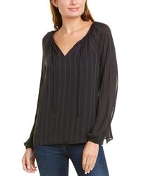NYDJ Linen Peasant Blouse in Red | Lyst