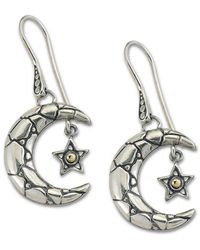 Samuel B. - 18k & Silver Moon & Star Hanging Earrings - Lyst