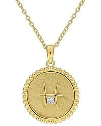 Rina Limor - Zodiac Sign Plated 0.35 Ct. Tw. Lab-Grown Created Sapphire Virgo Pendant - Lyst