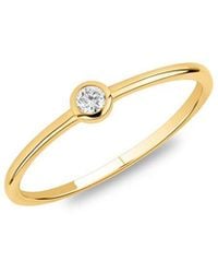 MaxColor - 10K 0.06 Ct. Tw. Lab-Grown Diamond Bezel Ring - Lyst