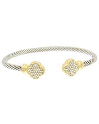 Juvell - 18K Two-Tone Plated Cz Twisted Cable Bangle Bracelet - Lyst