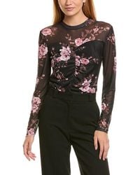 Ellen Tracy - Mesh Sweetheart Neck Top - Lyst