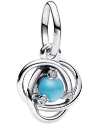 PANDORA - Moments Cz Eternity Circle Dangle Charm - Lyst
