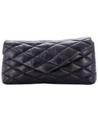 Saint Laurent - Quilted Leather Sade Puffer Envelope Clutch Large (Authentic Pre-Loved) - Lyst