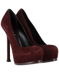Saint Laurent - Suede Tribtoo Platform Pump (Authentic Pre-Loved) - Lyst