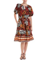 Jones New York - Tiered Puff Sleeve V-Neck Dress - Lyst