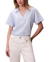 Calvin Klein - Linen-Blend Polo T-Shirt - Lyst