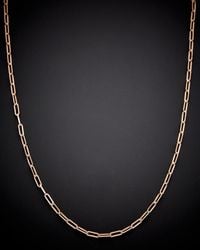 Italian Gold - 14k Italian Rose Gold Paperclip Chain Necklace - Lyst