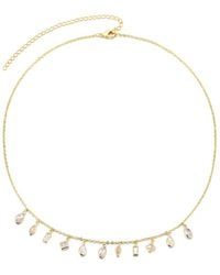 Adornia - 14K Plated Crystal Multi Shape Dangle Necklace - Lyst