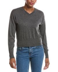 Autumn Cashmere - Long Sleeve High V-Neck 100% Cashmere Sweater - Lyst