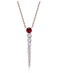 Genevive Jewelry - 18k Rose Gold Vermeil Cz Necklace - Lyst