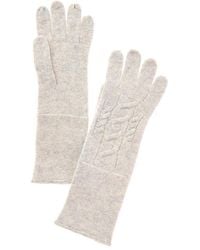 Amicale Cashmere - Knit Cable Cashmere Gloves - Lyst