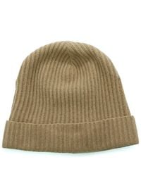 Portolano - Folded Cuff Ribbed 100% Cashmere Beanie - Lyst