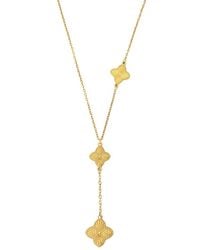 Adornia - 18K Plated Stainless Steel Tarnish-Resistant Pointed 3-Clover Necklace - Lyst